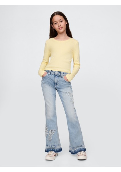 Kız Çocuk Açık Mavi Kids High Rise '70S Flare Jean Pantolon
