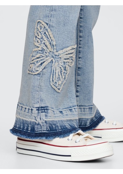Kız Çocuk Açık Mavi Kids High Rise '70S Flare Jean Pantolon