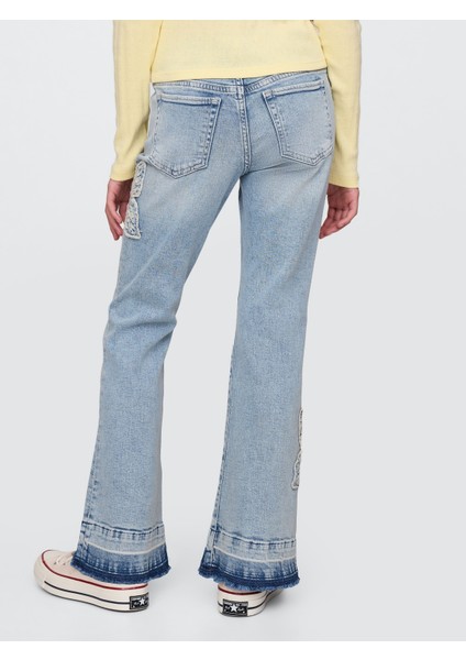 Kız Çocuk Açık Mavi Kids High Rise '70S Flare Jean Pantolon