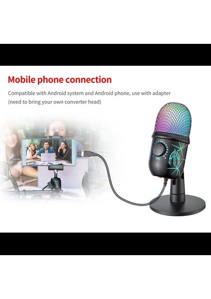 Gürültü Engelleme Özellikli Kondenser Mikrofon USB Oyun Mikrofonu (Yurt Dışından)
