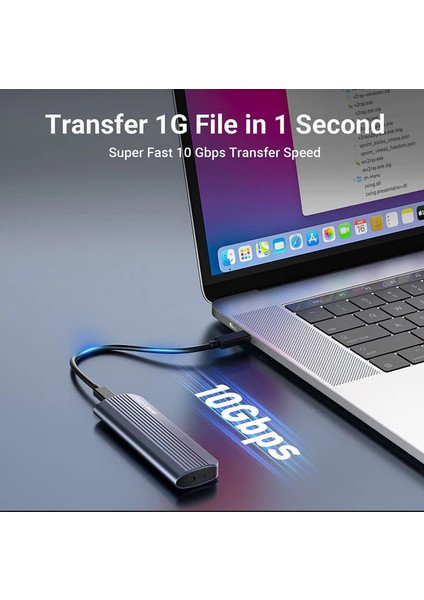EC6602 - M.2 Nvme/sata (M Key/b+M Key) 2230/2280 Destekli, 10GBPS, Max. 8tb Disk Kapasitesi, Vidasız Kolay Kurulum, Type-C Disk Kutusu (EC6602)