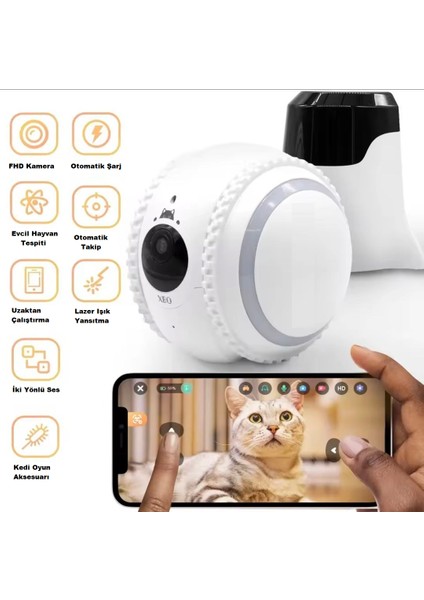 Smart Pet Robot Kamera Kedi Köpek Kamerası - Evcil Hayvan Kamerası