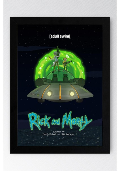 Rick And Morty Çerçeveli Tablo - Rick And Morty Animasyon Fim Posteri Tablo