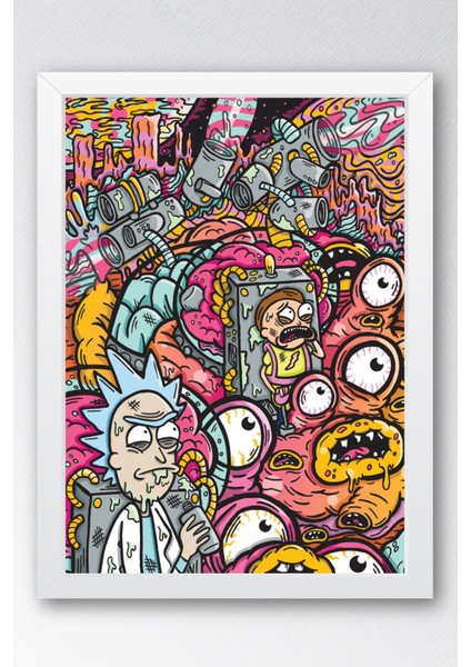 Rick And Morty Çerçeveli Tablo - Rick And Morty Animasyon Fim Posteri Tablo