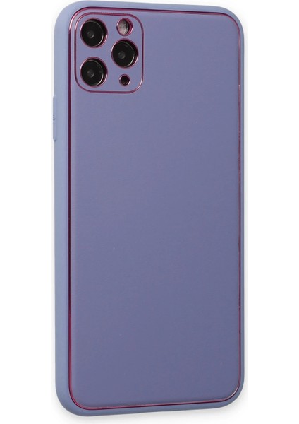 Iphone 11 Pro Max Kılıf Coco Deri Silikon Kapak - Açık Lila Mrayd