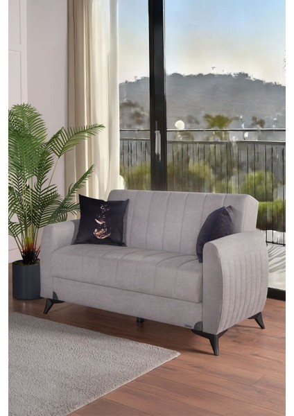 Linda Iki Kişilik Kanepe Yüksek Ayaklı Gri