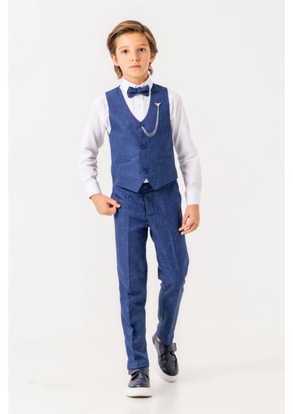 Papyonlu Yelekli Takım Elbise 3003