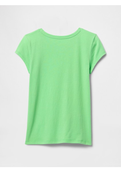 Kız Çocuk Yeşil Grafik T-Shirt modelleri