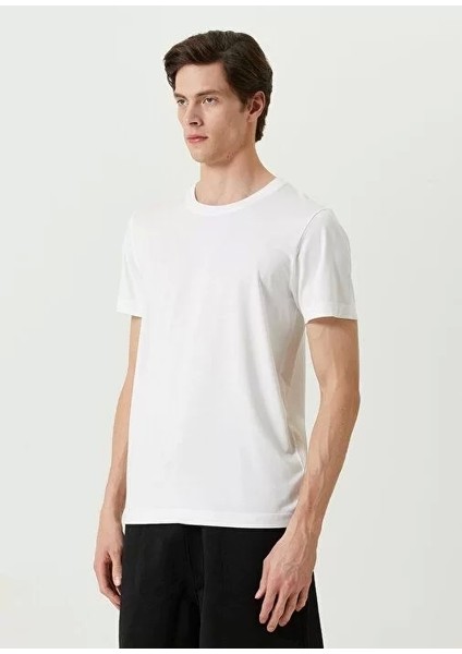 Basic Bisiklet Yaka Regular T-Shirt - Beyaz