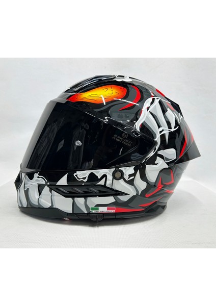 Sw 868 Cannibal Black Grey Red Güneş Vizörlü Siyah Camlı