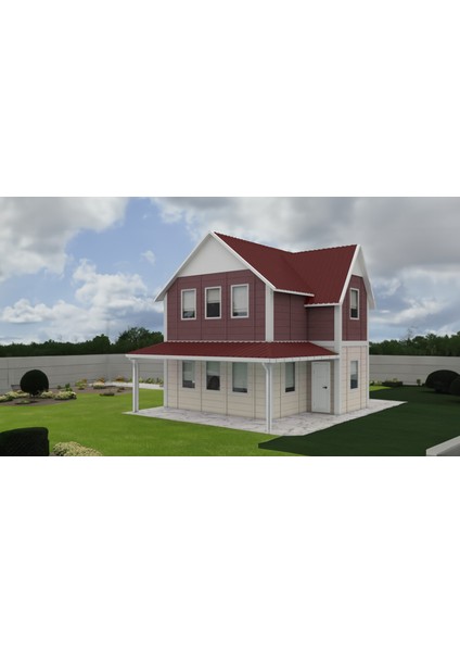 101 M2 Prefabrik Ev Çift Katlı