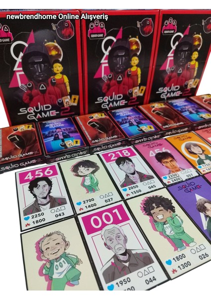Squidgame 2. Sezon (24 Minik Kutulu 144 Karakter Kartı 24 Sticker) Jokeri Bul Maskeyi Kazan