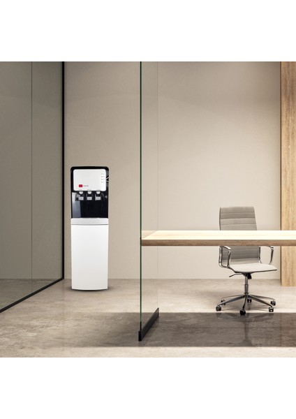 Sıcak Soğuk Ilık 3 Musluklu Tam Boy Arıtmalı Su Sebili - Siyah Beyaz Renk -Ideal Mağaza fırsatları