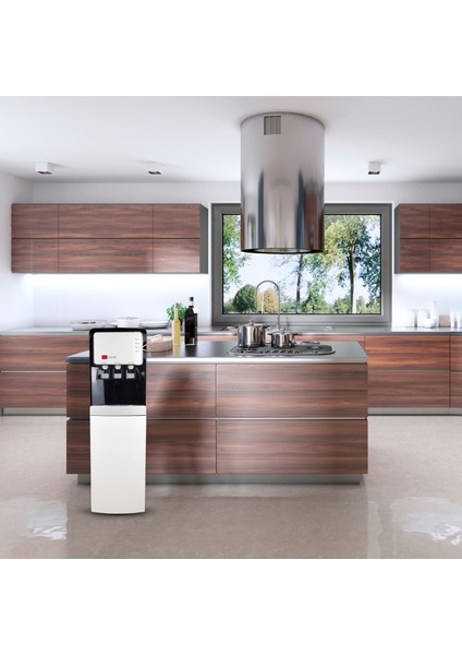 Sıcak Soğuk Ilık 3 Musluklu Tam Boy Arıtmalı Su Sebili - Siyah Beyaz Renk -Ideal Mağaza indirimleri