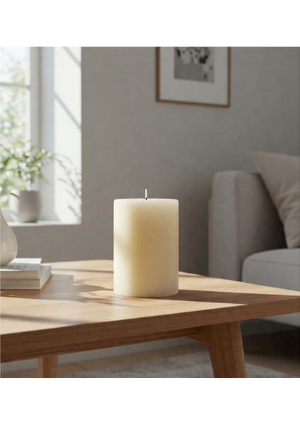 RESPIRA DESIGN CO 7*10 KREM SİLİNDİR MUM fiyatları