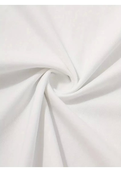 Uçak Baskılı Oversize Bisiklet Yaka T-Shirt - Beyaz