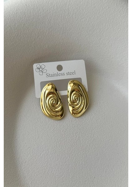Sarmal Gold Çelik Küpe