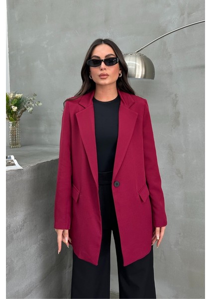 Kadın Blazer Ceket Rahat Kalıp Astarlı Tek Düğmeli Ceket modelleri