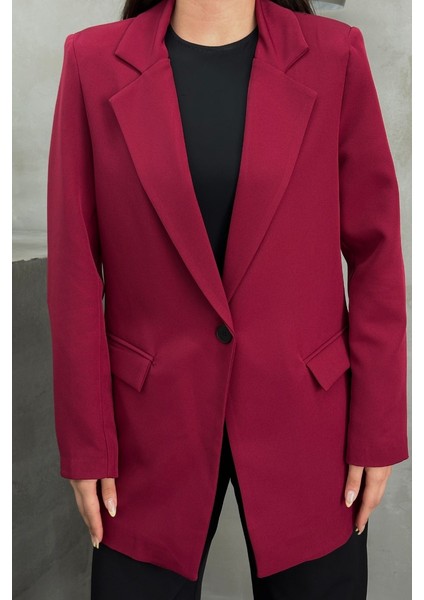 Kadın Blazer Ceket Rahat Kalıp Astarlı Tek Düğmeli Ceket fırsatları