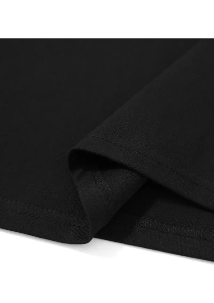 Sarj %1 Baskılı Oversize Bisiklet Yaka T-Shirt - Siyah