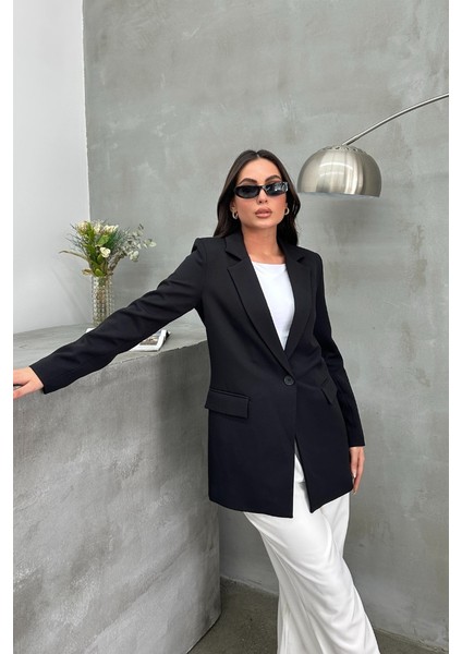 Kadın Blazer Ceket Rahat Kalıp Astarlı Tek Düğmeli Ceket modelleri