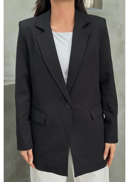 Kadın Blazer Ceket Rahat Kalıp Astarlı Tek Düğmeli Ceket fırsatları