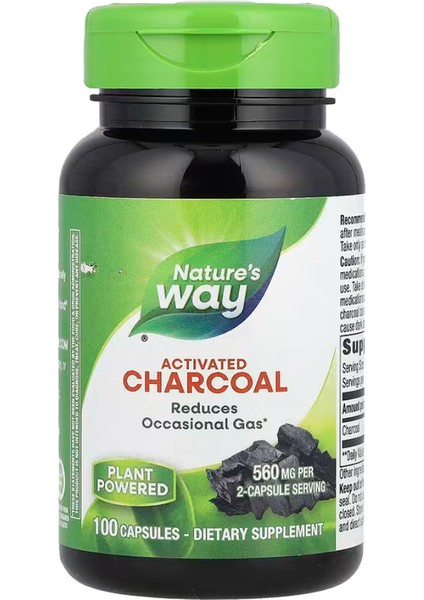 Activated Charcoal, 560 mg , 100 Capsules (280 mg Per Capsule)