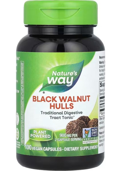 Black Walnut Hulls, 900 mg , 100 Vegan Capsules (450 mg Per Capsule)