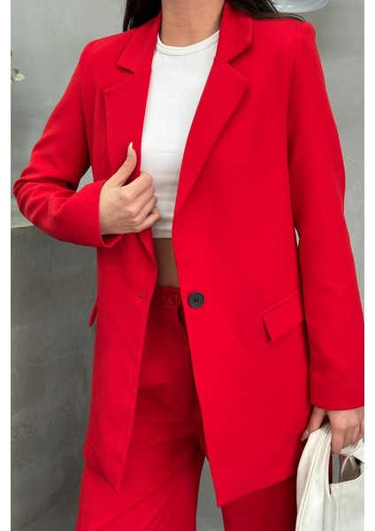 Kadın Blazer Ceket Rahat Kalıp Astarlı Tek Düğmeli Ceket fırsatları