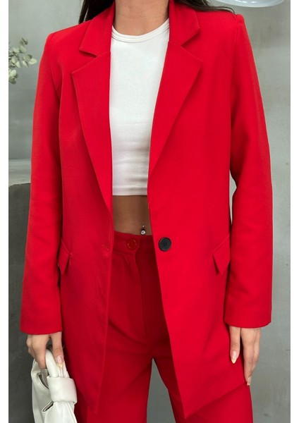 Kadın Blazer Ceket Rahat Kalıp Astarlı Tek Düğmeli Ceket fırsatları