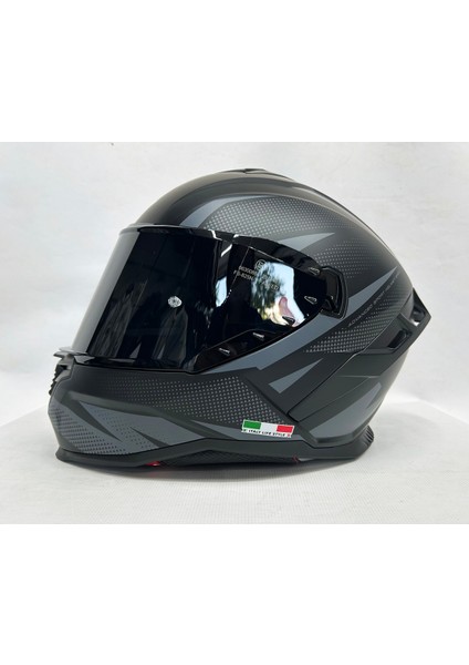 Sw 867 Asphalt Black Grey Siyah Vizörlü Iç Vizörlü Kapalı Kask
