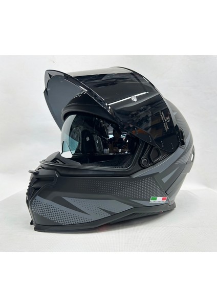 Sw 867 Asphalt Black Grey Siyah Vizörlü Iç Vizörlü Kapalı Kask fiyatları