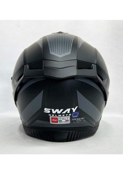 Sw 867 Asphalt Black Grey Siyah Vizörlü Iç Vizörlü Kapalı Kask modelleri