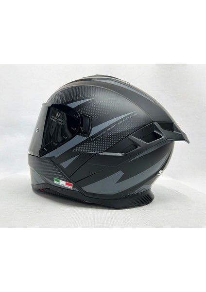 Sw 867 Asphalt Black Grey Siyah Vizörlü Iç Vizörlü Kapalı Kask fırsatları