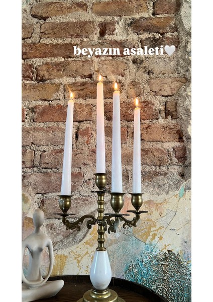 Respira 24 cm 20 Adet Beyaz Şamdan Mum
