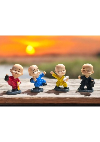 4'lü Dekoratif Karate Kid Polyester Biblo Hediyelik
