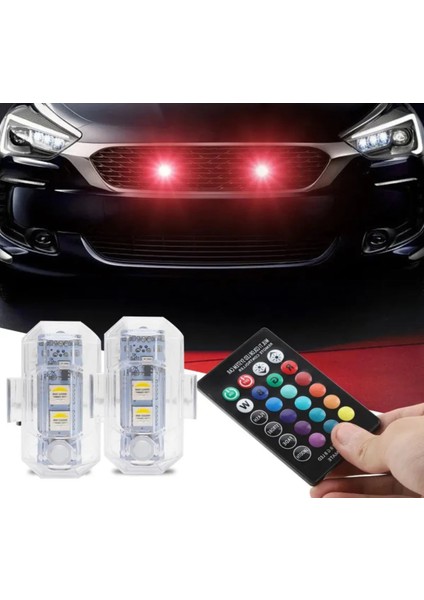Şarjlı Kumandalı Çakarlı LED 4 Adet Bisiklet Aydınlatma