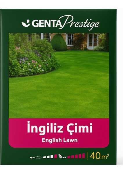 Prestige Ingiliz Çimi | 40 M² | Yoğun Dokulu Estetik Çim Tohumu | English Lawn