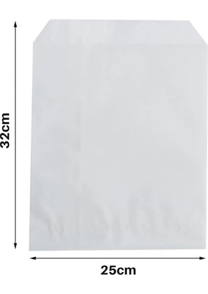 Kraft Körüklü Beyaz Yağlı Kese, V Taban Butik Hediye Paketi, Ambalaj Kağıt Poşeti, 25X32CM, 100 Adet fiyatları