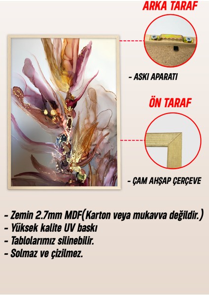 Ahşap Çerçeveli Mdf Tablo Seti Matisse, Bohem, Kusama Salon ve Oturma Odası Için ÇT3084