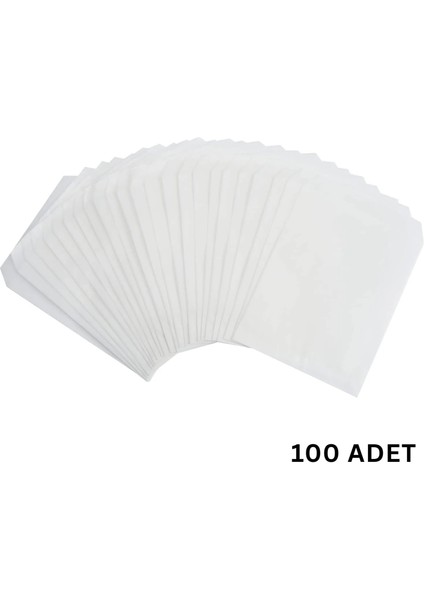 Kraft Körüklü Beyaz Yağlı Kese, V Taban Butik Hediye Paketi, Ambalaj Kağıt Poşeti, 12X28CM, 100 Adet