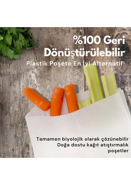 Kraft Körüklü Beyaz Yağlı Kese, V Taban Butik Hediye Paketi, Ambalaj Kağıt Poşeti, 12X28CM, 100 Adet
