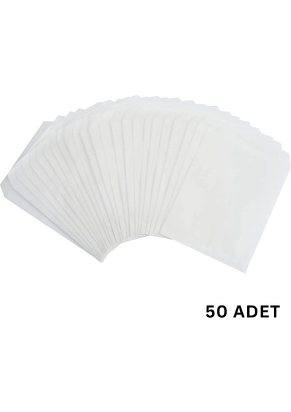 Kraft Körüklü Beyaz Yağlı Kese, V Taban Butik Hediye Paketi, Ambalaj Kağıt Poşeti, 50 Adet, 12X20 cm