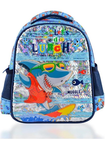 Tek Bölmeli Cute Shark Anaokulu Çantası Mavi (Mu-0051)