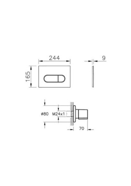 Root Round 800-2036 Kumanda Paneli ve Stop Valf Seti, Mat Siyah (740-2280, A41461GR)