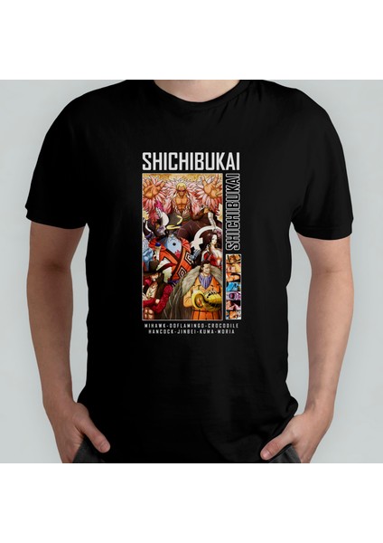 One Piece Shichibukai Seven Warlords Unisex %100 Pamuklu Bisiklet Yaka T-Shirt