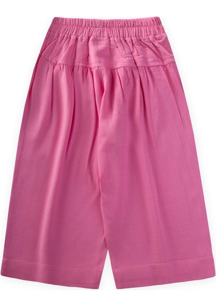 Korsajlı Büzgülü Keten Pantolon 2-7 Yaş Pembe fiyatları