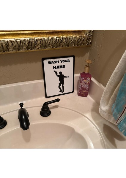 Wash Your Hans Star Wars Temalı Banyo Tuvalet Duvar Süsü Dekor