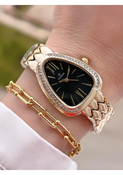 Özel Tasarım Vintage Seri Kadın Kol Saati+ Bileklik Hediyeli CL8307.M3