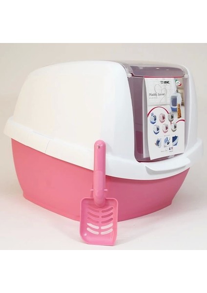 Imac Maddy Junior Üstü Açılır Kapalı Kedi Tuvaleti Pembe 57X43X41 cm